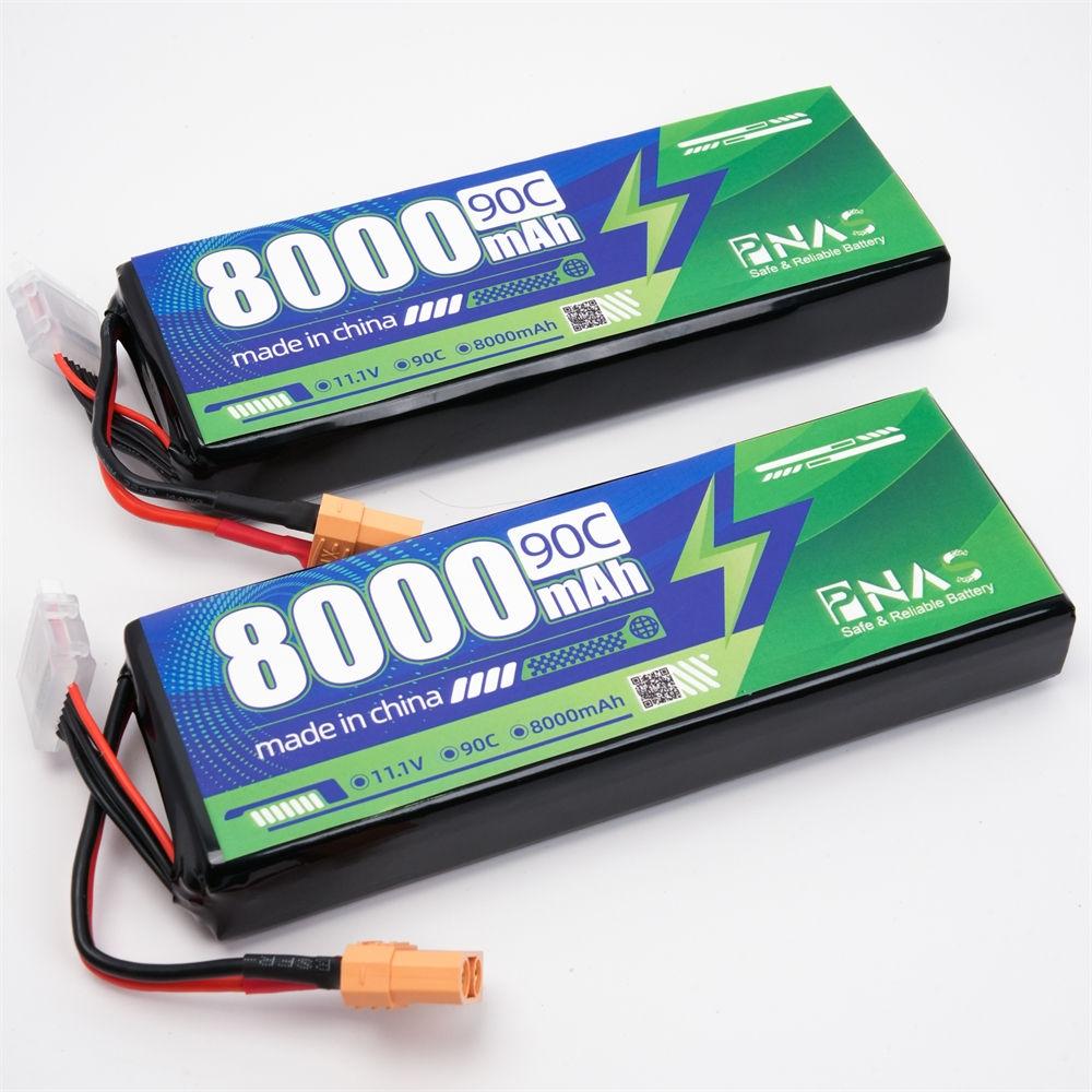 Rechargeable 8000mAh 11.1V Lithium Ion RC Lipo Battery Multiple Rate Options with Hard Shell Packaging