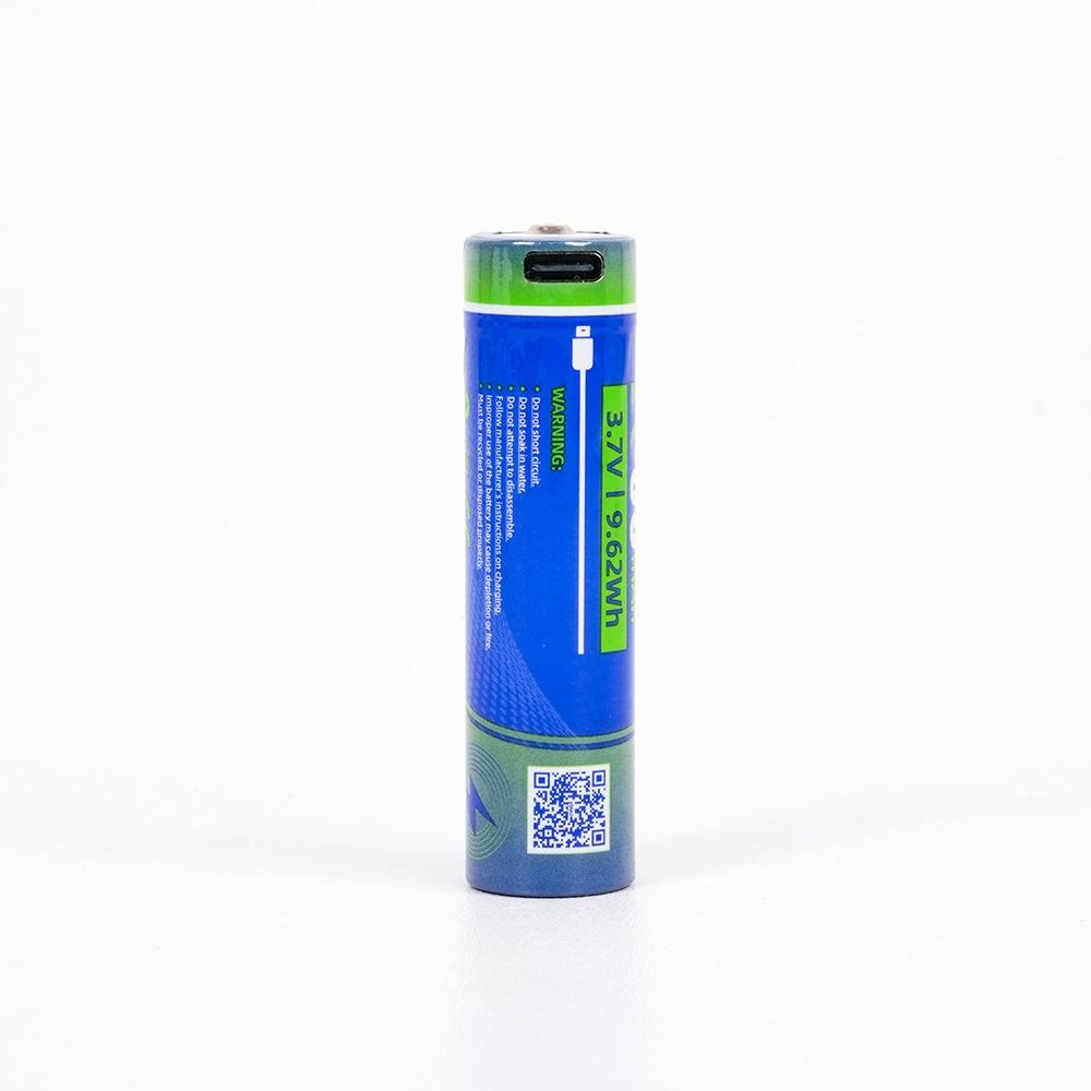 Portable 18650 Lithium Battery Cylindrical Ion 3.7V 2600mah Rechargeable Battery Typec-C USB Charge Battery